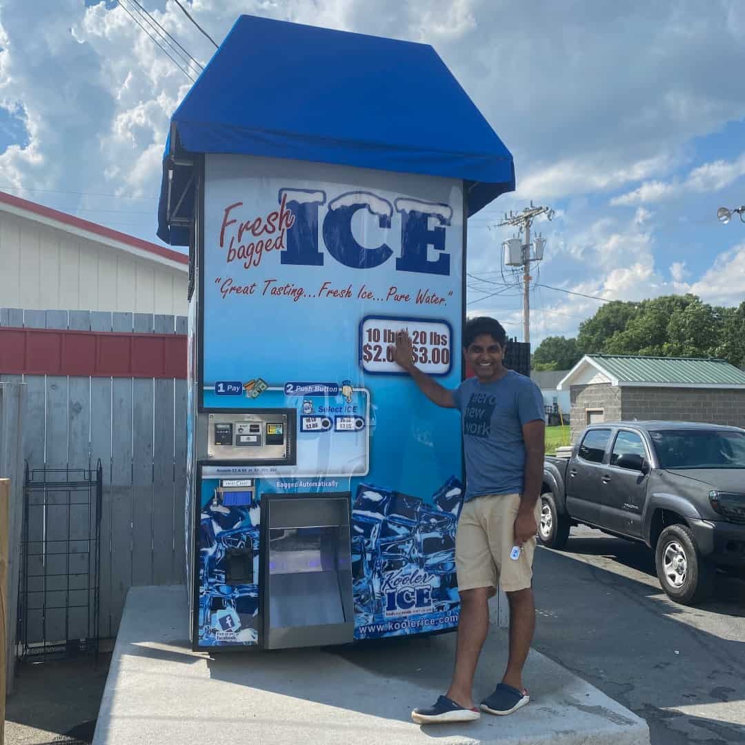 New IM1000 Kooler Ice Vending Machine Owner Jay Patel