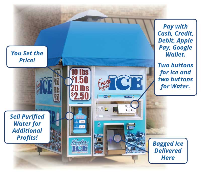 Kooler Ice and Water Vending Features