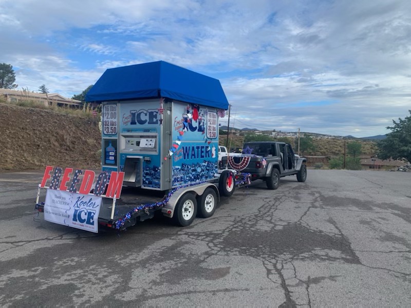 Ice vending machine float for july 4th parade