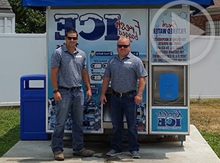 Drake and Travis Ice Vending Machine Testimonial from Illinois